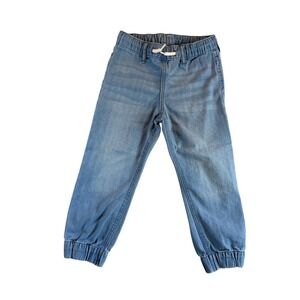 H&M &Denim Kids Light‎ Wash Blue Denim Jogger Pants Size 3-4Y